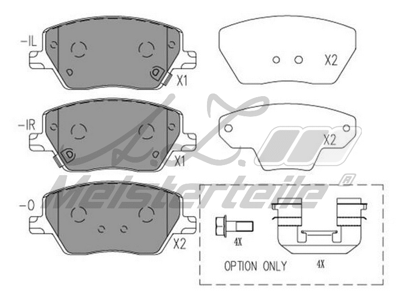Kit de plaquettes de frein, frein à disque A.Z. Meisterteile AZMT-44-022-2026