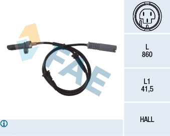 Capteur, vitesse de roue FAE 78009
