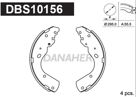Jeu de mâchoires de frein DANAHER DBS10156