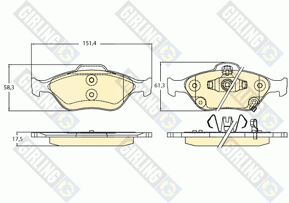 Kit de plaquettes de frein, frein à disque GIRLING 6136256