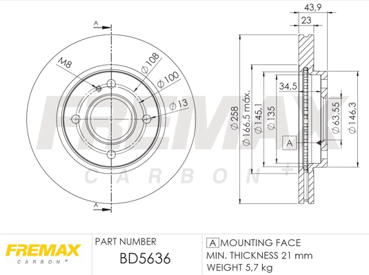Disque de frein FREMAX BD-5636