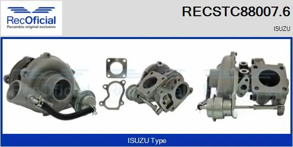 Turbocompresseur, suralimentation RECOFICIAL RECSTC88007.6