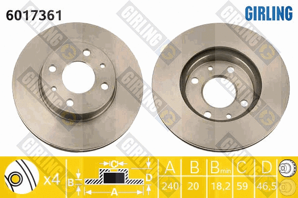 Disque de frein GIRLING 6017361
