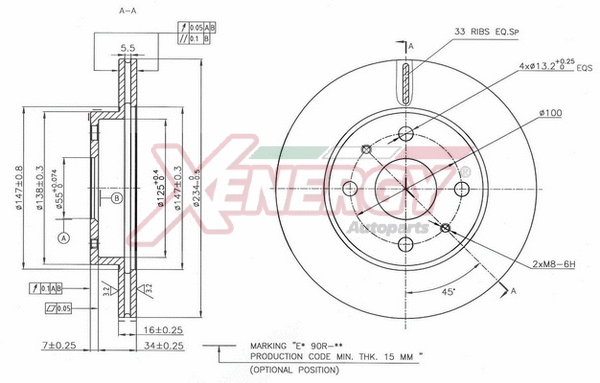 Disque de frein AP XENERGY X602799