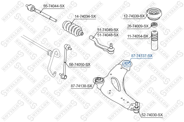 Suspension, bras de liaison STELLOX 87-74137-SX