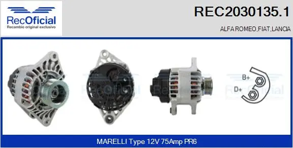 Alternateur RECOFICIAL REC2030135.1