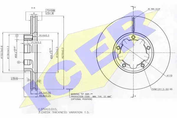 Disque de frein ICER 78BD0025-2