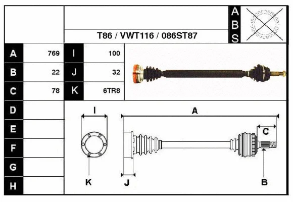 Arbre de transmission Technika 67086