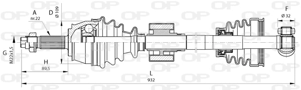 Arbre de transmission OPEN PARTS DRS6380.00