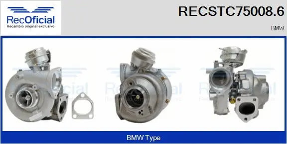 Turbocompresseur, suralimentation RECOFICIAL RECSTC75008.6