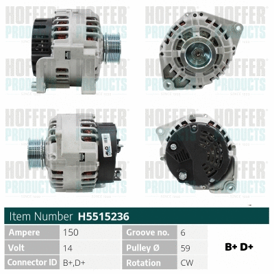 Alternateur HOFFER H5515236