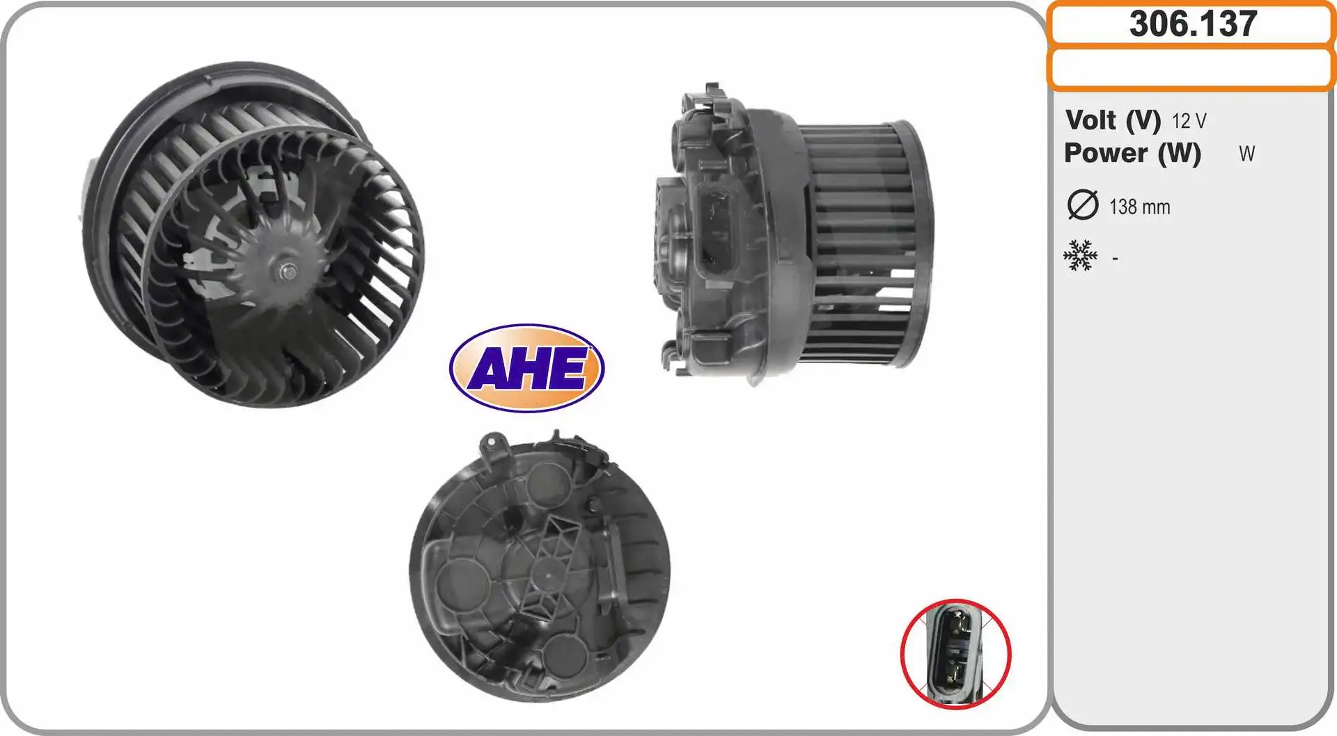 Pulseur d'air habitacle AHE 306.137