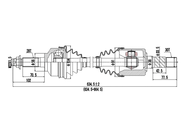 Arbre de transmission DYNAMATRIX DDS227065