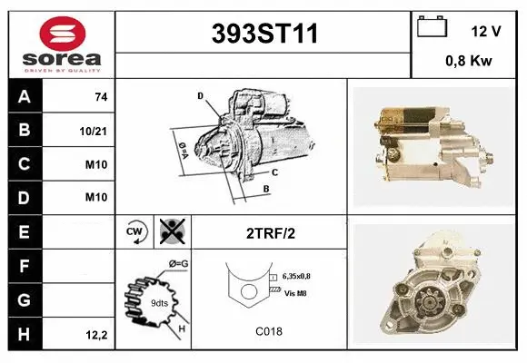Démarreur STARTCAR 393ST11