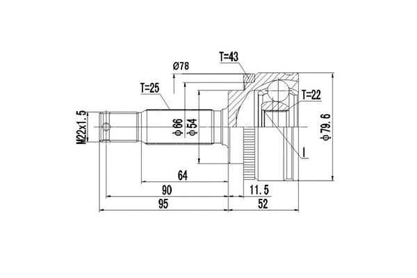 Jeu de joints, arbre de transmission DYNAMATRIX DCV839102