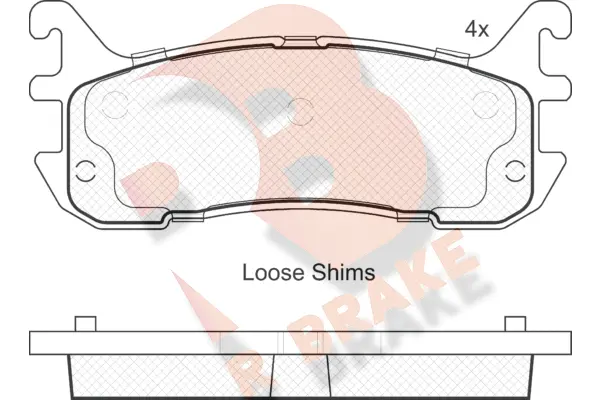 Kit de plaquettes de frein, frein à disque R BRAKE RB1819-204