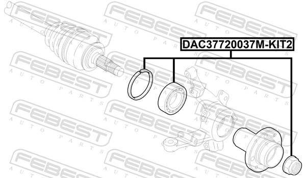 Kit de roulements de roue FEBEST DAC37720037M-KIT2