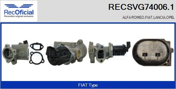 Vanne EGR RECOFICIAL RECSVG74006.1