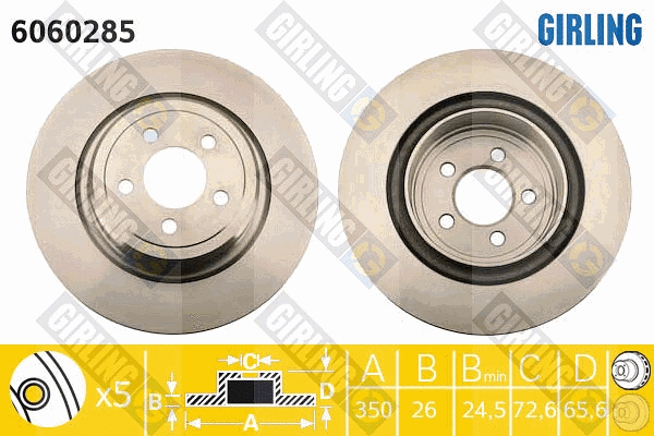 Disque de frein GIRLING 6060285