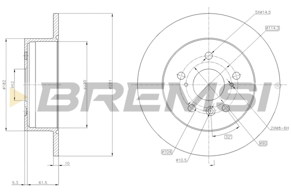 Disque de frein BREMSI CD7980S