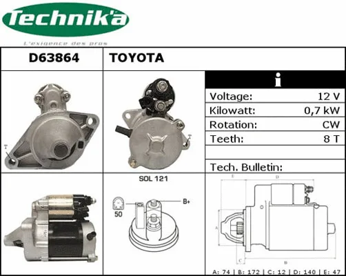 Démarreur Technika D63864