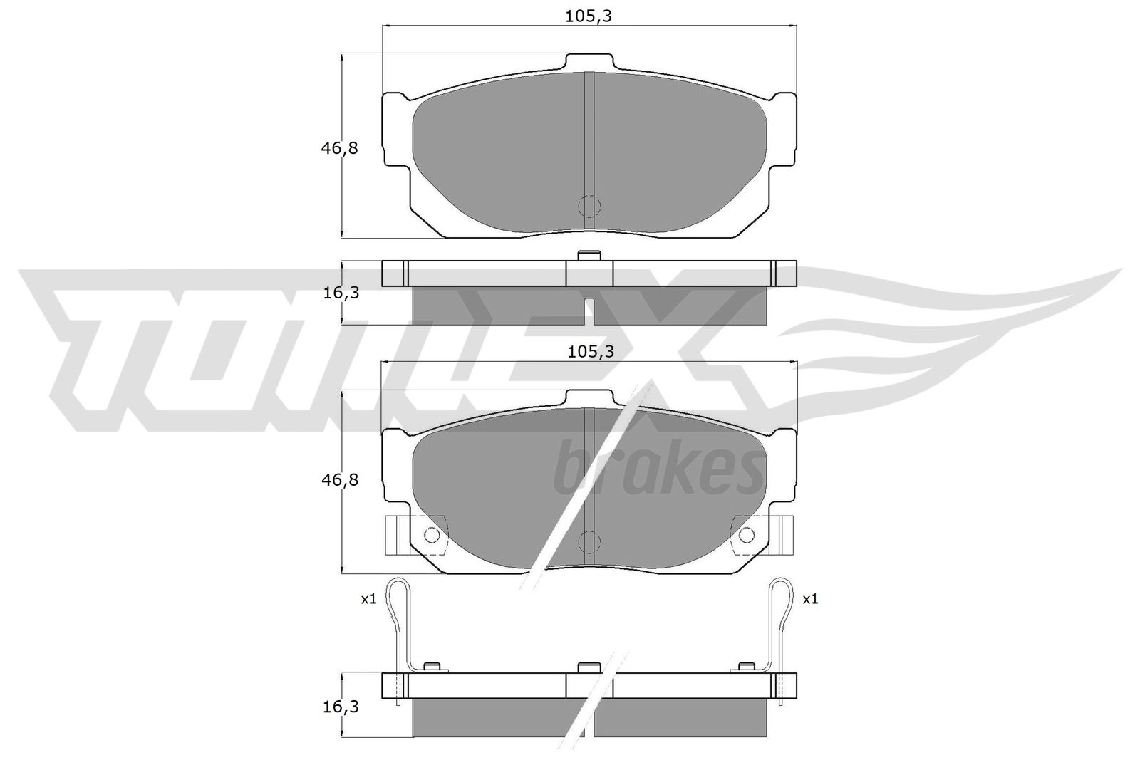 Kit de plaquettes de frein, frein à disque TOMEX Brakes TX 11-59