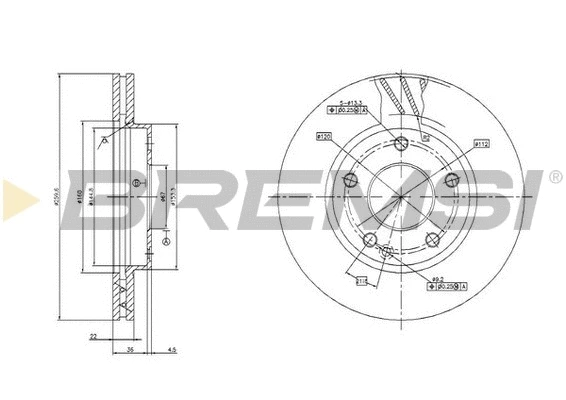 Disque de frein BREMSI CD7035V