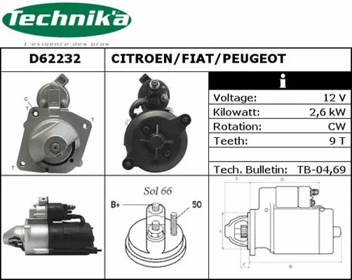 Démarreur Technika D62232