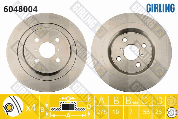 Disque de frein GIRLING 6048004