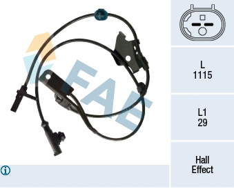 Capteur, vitesse de roue FAE 78390