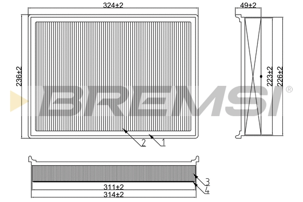 Filtre à air BREMSI FA1343