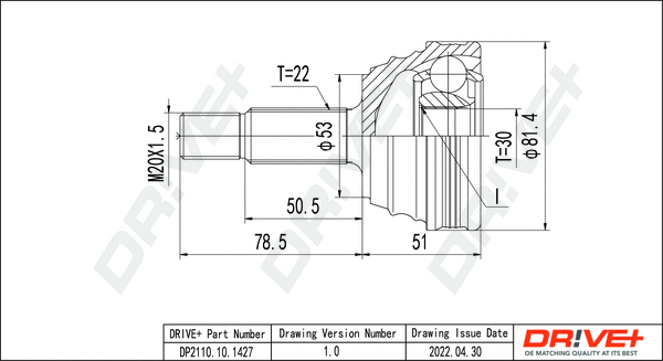 Jeu de joints, arbre de transmission Dr!ve+ DP2110.10.1427