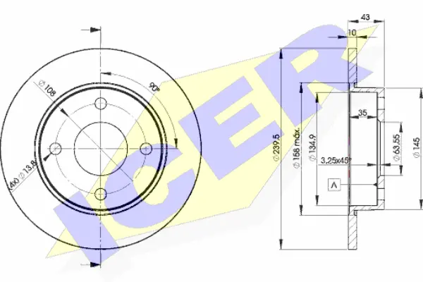 Disque de frein ICER 78BD1063-2