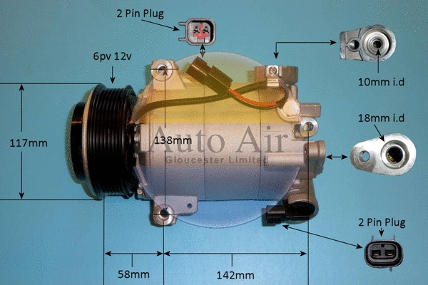Compresseur, climatisation AUTO AIR GLOUCESTER 14-1070P