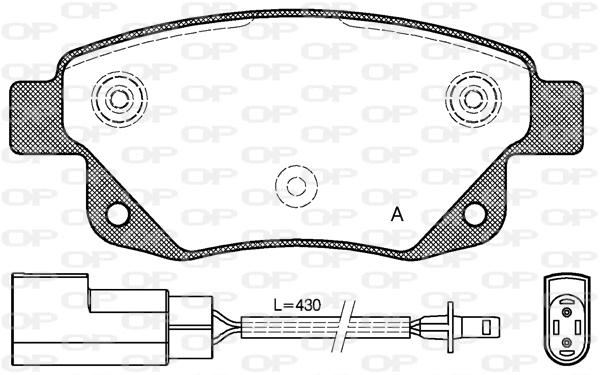 Kit de plaquettes de frein, frein à disque OPEN PARTS BPA1252.02