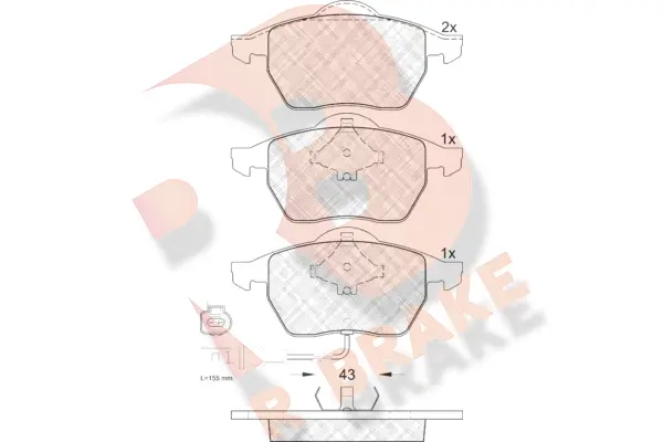 Kit de plaquettes de frein, frein à disque R BRAKE RB1396