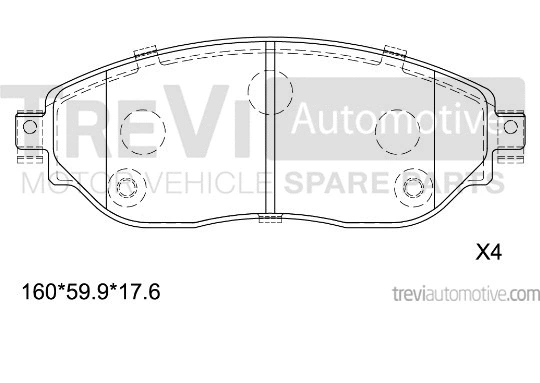 Kit de plaquettes de frein, frein à disque TREVI AUTOMOTIVE PF1673
