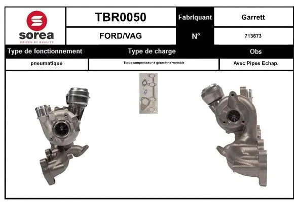 Turbocompresseur, suralimentation EAI TBR0050