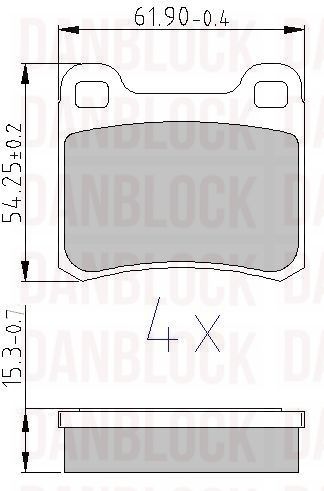 Kit de plaquettes de frein, frein à disque DANBLOCK DB 510128