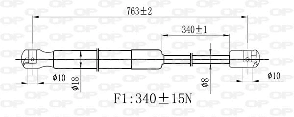 Vérin, capot-moteur OPEN PARTS GSR6465.10