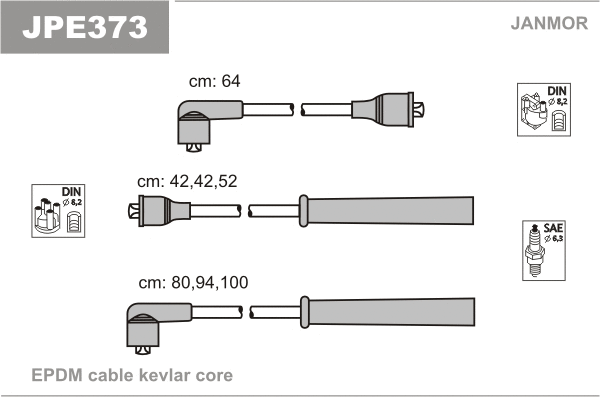 Kit de câbles d'allumage JANMOR JPE373
