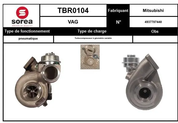 Turbocompresseur, suralimentation EAI TBR0104