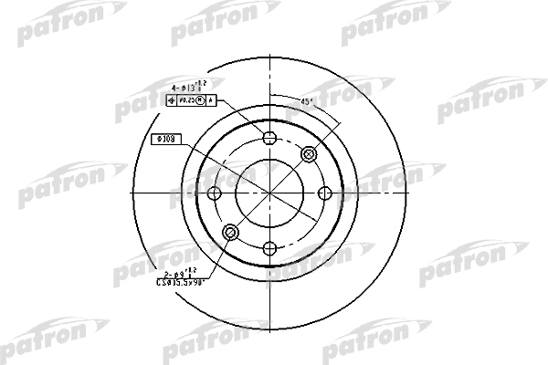 Disque de frein PATRON PBD1216