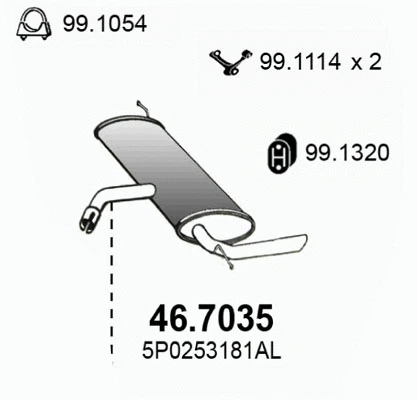 Silencieux arrière ASSO 46.7035