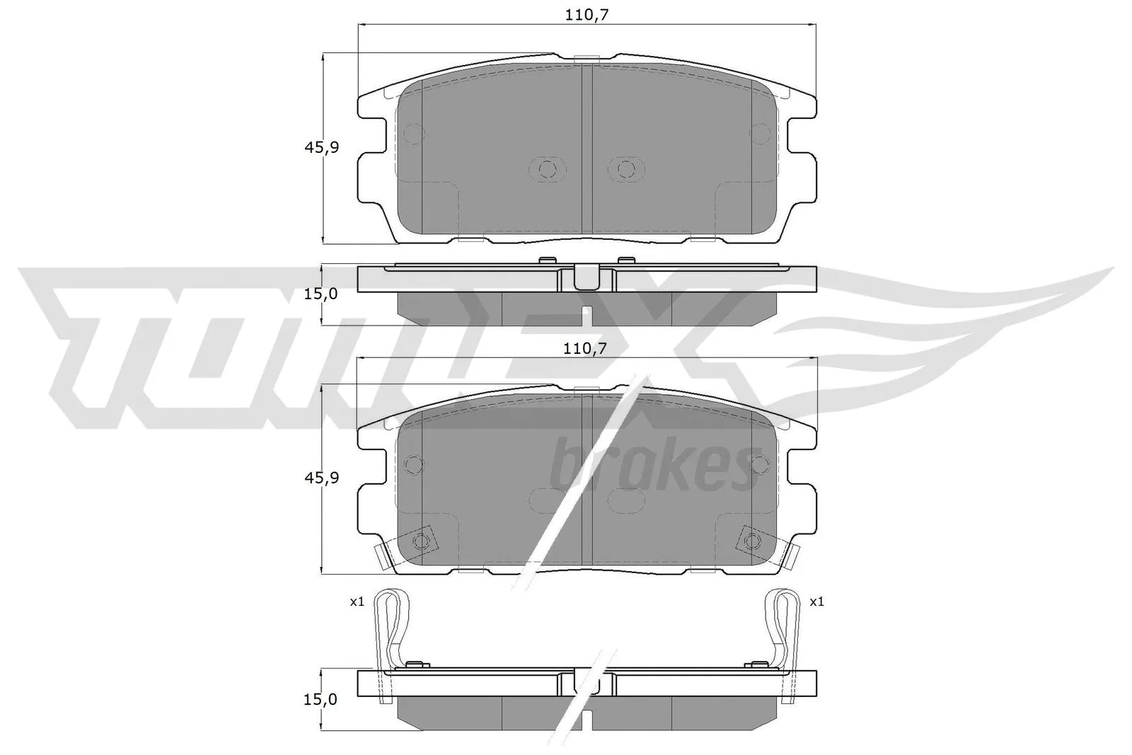 Kit de plaquettes de frein, frein à disque TOMEX Brakes TX 16-43