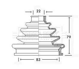 Jeu de joints-soufflets, arbre de commande BORG & BECK BCB2301