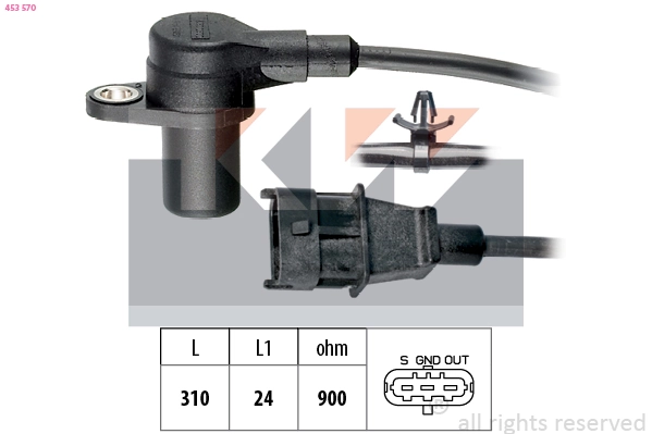 Capteur d'angle, vilebrequin KW 453 570