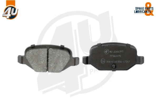 Kit de plaquettes de frein, frein à disque 4U Autoparts 22667FT