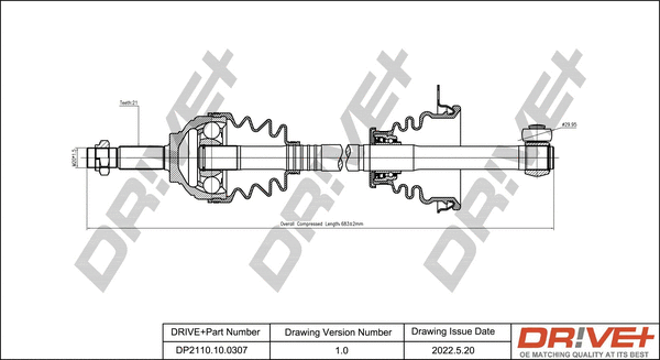 Arbre de transmission Dr!ve+ DP2110.10.0307