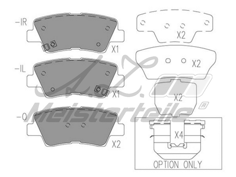 Kit de plaquettes de frein, frein à disque A.Z. Meisterteile AZMT-44-022-2308